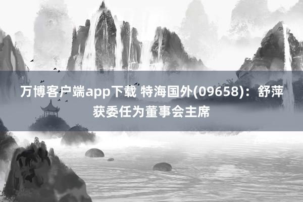 万博客户端app下载 特海国外(09658)：舒萍获委任为董事会主席