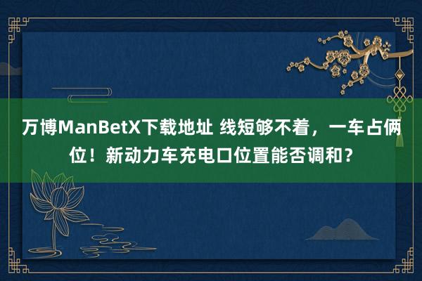 万博ManBetX下载地址 线短够不着，一车占俩位！新动力车充电口位置能否调和？