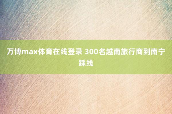 万博max体育在线登录 300名越南旅行商到南宁踩线