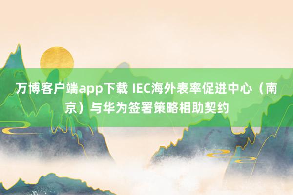 万博客户端app下载 IEC海外表率促进中心（南京）与华为签署策略相助契约