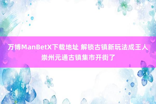 万博ManBetX下载地址 解锁古镇新玩法成王人崇州元通古镇集市开街了