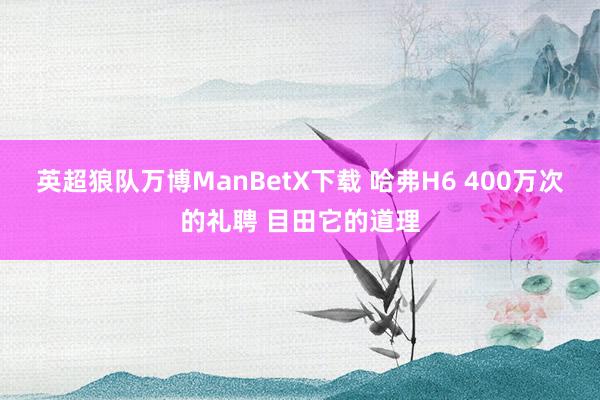 英超狼队万博ManBetX下载 哈弗H6 400万次的礼聘 目田它的道理