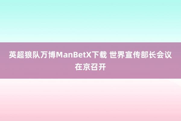 英超狼队万博ManBetX下载 世界宣传部长会议在京召开