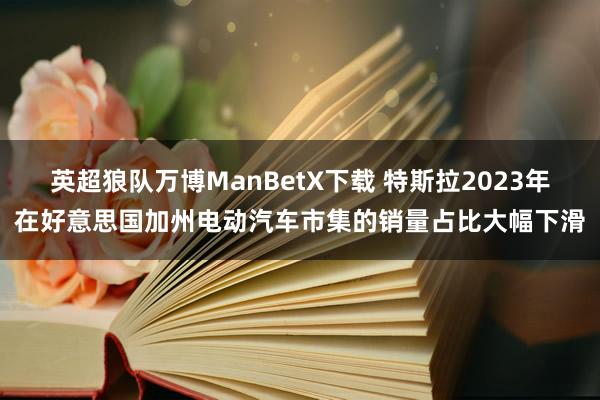 英超狼队万博ManBetX下载 特斯拉2023年在好意思国加州电动汽车市集的销量占比大幅下滑