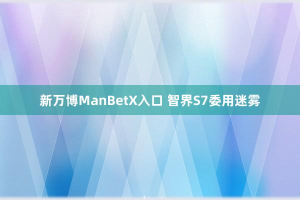 新万博ManBetX入口 智界S7委用迷雾