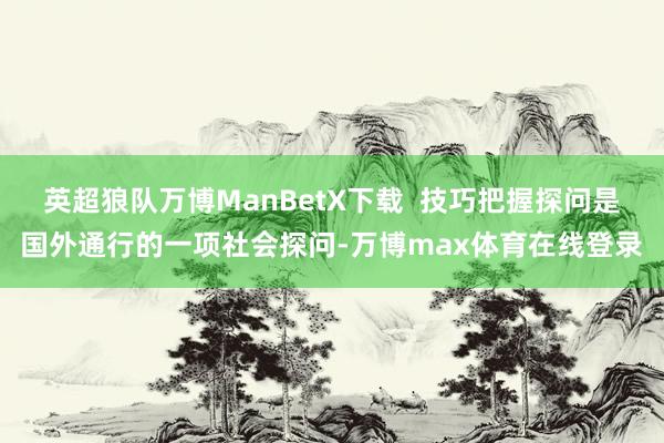 英超狼队万博ManBetX下载  技巧把握探问是国外通行的一项社会探问-万博max体育在线登录