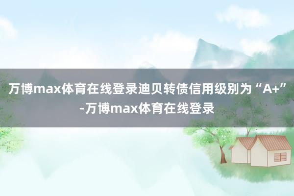 万博max体育在线登录迪贝转债信用级别为“A+”-万博max体育在线登录