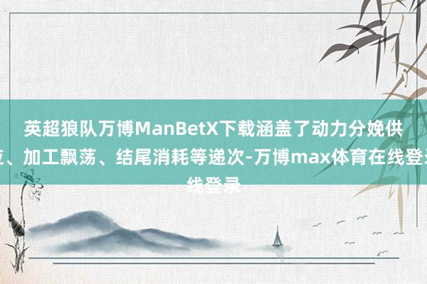 英超狼队万博ManBetX下载涵盖了动力分娩供应、加工飘荡、结尾消耗等递次-万博max体育在线登录