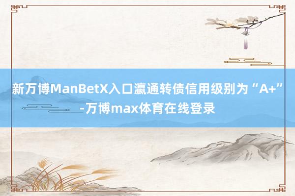 新万博ManBetX入口瀛通转债信用级别为“A+”-万博max体育在线登录