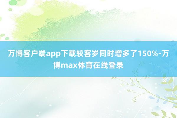 万博客户端app下载较客岁同时增多了150%-万博max体育在线登录