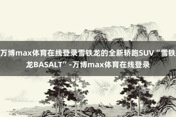 万博max体育在线登录雪铁龙的全新轿跑SUV“雪铁龙BASALT”-万博max体育在线登录