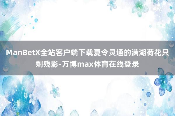 ManBetX全站客户端下载夏令灵通的满湖荷花只剩残影-万博max体育在线登录